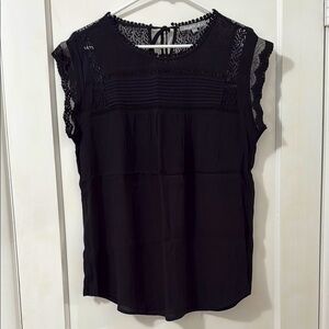 Daniel Rainn Black Bib Collar Blouse